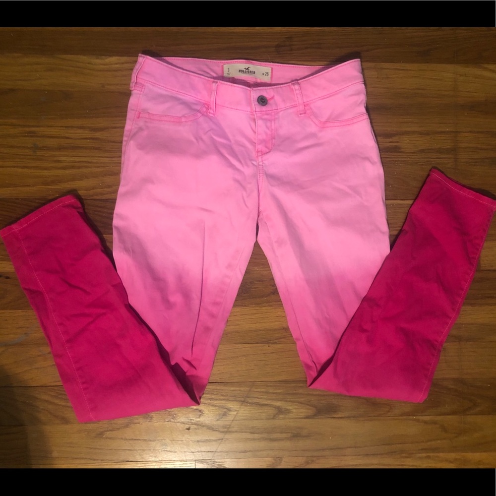 Hollister pink ombré skinny jeans